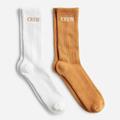 J. Crew Accessories | J. Crew Softest Socks Two-Pack With Logo | Color: Brown/White | Size: Os