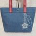 Coach Bags | Coach Hangtag Graphic Denim Canvas Tote (Light Washed Denim) | Color: Blue | Size: Os