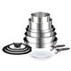 Tefal Ingenio Preference ON 13 piece Non-Stick Induction Pan Set, 24&28cm Frying Pans, 16&20cm Saucepans, 26cm Wok Pan, 24cm Sautepan, 16&20&24cm Glass Lids, 16&20cm Hermetic Lids, 2 Handles, L9749432