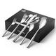 vancasso Cutlery Set for 12 People, 60 Piece Stainless Steel Cutlery Set Includes Forks Knives Spoons, Mirror Polished Cutlery Set, Noble Square Handle Design, Durable Home Kitchen Silverware Set