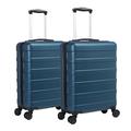 Cabin Max Anode Cabin Suitcase 55x40x20 Built in Lock, Lightweight, Hard Shell, 4 Wheels, Suitable for Ryanair, Easyjet, Jet 2 Paid Carry on (Endless Sea x 2, 55 x 40 x 20 cm)