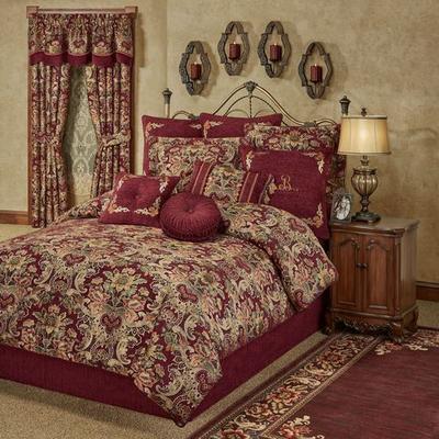 Tosca Comforter Set Burgundy, King, Burgundy