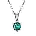 Ladies 950 Solid Platinum Brilliant Cut 0.75 Carat Emerald Solitaire Pendant