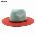 Chapeau de paille nickel é bicolore chapeau de soleil extérieur crème solaire de bord de mer