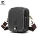 BULLCAPTAIN-Sac de messager en cuir pour homme poche zippée lisse sac de ceinture pour homme