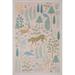 Green/Pink 114 x 90 x 0.25 in Area Rug - Rifle Paper Co. x Loloi Menagerie MEN-01 Les Fauves Blush Rug Polyester | 114 H x 90 W x 0.25 D in | Wayfair