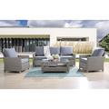 Red Barrel Studio® Greeley 4PC Pack Patio Sofa Set In Fabric & Finish Synthetic Wicker/All - Weather Wicker/Wicker/Rattan in Gray | Wayfair