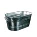 Gracie Oaks Galvanized Metal Ice Bucket Beverage Beer Drink Party Cooler Bucket Oval Planter Flower Arrangement Stainless Steel in Gray | Wayfair