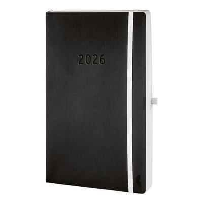 Chronoplan Buchkalender Tageskalender A5 »Chronobook Black & White Edition« Softcover 2026, 13.5x21 cm