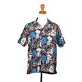 'Men's Block-Printed Cotton Shirt with Floral Motif'