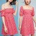 Anthropologie Dresses | Anthropologie Maeve Off Shoulder Floral Eyelet Dress Punk Red Size 4 | Color: Pink/Red | Size: 4