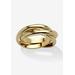 Plus Size Women's Yellow Gold-Plated Rolling Triple Band Crossover Ring Jewelry by PalmBeach Jewelry in Gold (Size 9)
