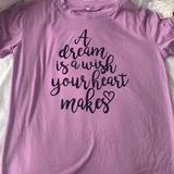 Disney Tops | A Dream Is A Wish Your Heart Makes Tee | Color: Purple | Size: M