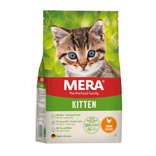 Sparpaket: 2x2kg mera Cats Kitten Huhn Katzenfutter trocken