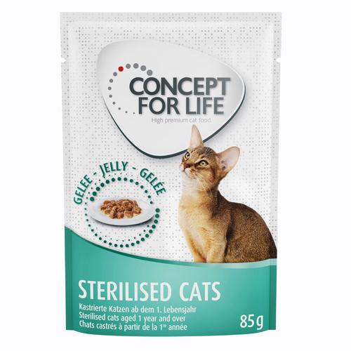 24x85g Sterilised Cats in Gelee Concept for Life Katzenfutter nass