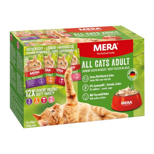 24x85g mera Cats Adult Mix (4 Sorten) Katzenfutter nass