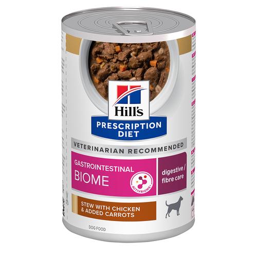 48x 354g Hill's Prescription Diet Gastrointestinal Biome Stew mit Huhn Hundefutter nass