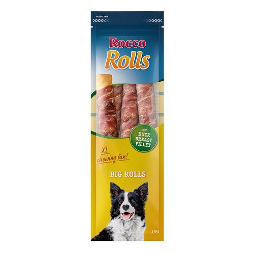 6x 315g Rocco Big Rolls mit Entenbrustfilet Hundesnaks