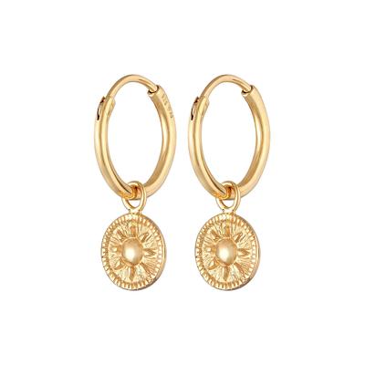Elli Creolen Coin Rund Sonne Antik 925er Silber OneSize Damen Image