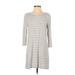 BB Dakota Casual Dress: Gray Stripes Dresses - Women's Size Small