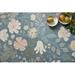 Blue/Green 60 x 60 x 0.13 in Area Rug - Rifle Paper Co. x Loloi Cotswolds COT-01 Strawberry Fields Teal Rug Polyester/Cotton | Wayfair