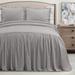 Belgian Flax Prewashed Linen Rich Cotton Blend Bedspread Gray 3Pc Set Full/Queen - Lush Decor 21T011223