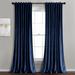 Prima Velvet Solid Light Filtering Back Tab/Rod Pocket Window Curtain Panels Navy 54X84 Set - Lush Decor 21T012160