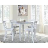 Rosecliff Heights Aleana Counter Height Solid Wood Dining Set Wood in White | 36 H in | Wayfair DFEFBA33C21D442D986D850FEFD9A0FA