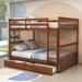 Harriet Bee Full-Over-Full Wood Bunk Bed w/ Drawers in Brown | 64 H x 58 W x 80 D in | Wayfair 97C5DDCAA2534F8BB0128F7371D32CFA
