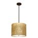 Latitude Run® 3 - Light Unique/Statement Drum Pendant, Copper in Yellow/Brown | 11.75 H x 15.75 W x 15.75 D in | Wayfair