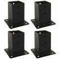 Simpson Strong Tie - Lot de 4 Pieds de poteau carrés de jardin - finition noire PPJBT70PB simpson