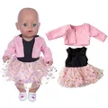 Reborn Baby Butter Manteau d'hiver pour enfants jupe rose 18 pouces vêtements de poupées pour