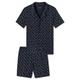 Schiesser Jungen Pyjama Kurz Pyjamaset, dunkelblau, 164