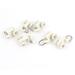 6 Pcs 0.4" 10mm Dia Wheel Oval Ring End Plastic Curtain Track Rail Rollers White