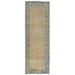 Shahbanu Rugs Mocha Brown Vintage Persian Serab with Small Boteh Design Hand Knotted Wool Distressed Clean Runner Rug(3'3"x9'9")