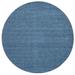 Shahbanu Rugs Denim Blue, Tone on Tone, Pure Wool Hand Loomed, Modern Design, Round Oriental Rug (11'9" x 11'9") - 11'9" x 11'9"