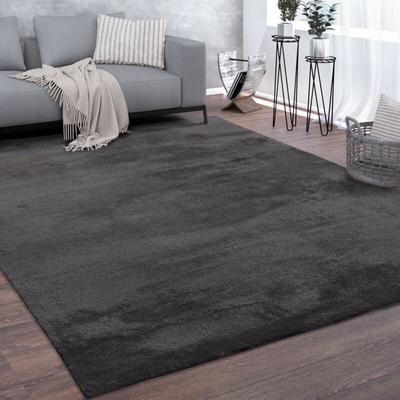 Teppich, Kurzflor-Teppich Für Wohnzimmer, Super Soft, Weich, Waschbar, In Dunkel Grau 300x400 cm Image