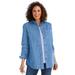 Plus Size Women's Corduroy Shirt by Woman Within in Blue Coast (Size M)