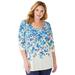 Plus Size Women's 7-Day Floral Print Tunic by Woman Within in French Blue Floral (Size 5X)