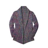 Plus Size Women's Multi Marled Cardigan by Woman Within in Ultra Blue Space Dye (Size L)