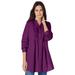 Plus Size Women's Perfect Pintuck Tunic by Woman Within in Plum Purple (Size 42/44)