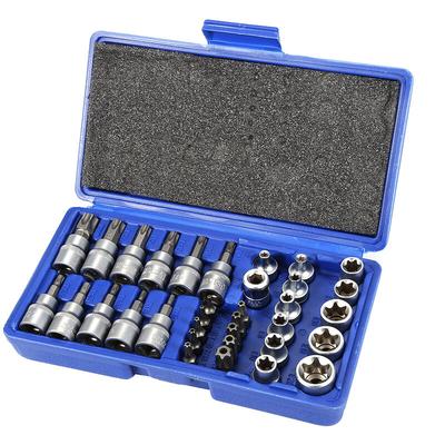Dyhf - 34tlg Set Außentorx Nuss Innentorx Nüsse Steckschlüssel Satz Bits Werkzeug Image