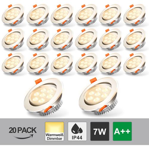 Randaco LED Einbaustrahler, Wowatt Einbauleuchte Schwenkbar Einbauspots inkl. 20 x 6W Spots