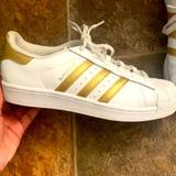 Adidas Shoes | Adidas Superstar. Womens Size 6 | Color: Gold/White | Size: 6