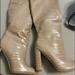 Anthropologie Shoes | Croc-Embossed Tall, Heeled Palomino Boots, Man Made Materials | Color: Tan | Size: 10