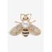 Women's Goldtone Bee Pin Round Simulated Pearl And Round Crystals Jewelry by PalmBeach Jewelry in Pearl