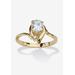 Women's Yellow Gold Plated Simulated Birthstone And Round Crystal Ring Jewelry by PalmBeach Jewelry in Diamond (Size 8)