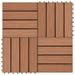 VidaXL Decking Tile Interlocking Flooring Tile Deep Embossed WPC 1 sqm Wood in Brown | Wayfair 45034