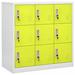 VidaXL Locker Cabinet 35.4" x 17.7" x 36.4" Steel Metal in Gray/Yellow | 36.4 H x 35.4 W x 17.7 D in | Wayfair 336443
