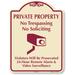 SmartSign Private Property - No Trespassing, No Soliciting Signaturesign Aluminum in Red/Indigo | 24 H x 18 W x 0.63 D in | Wayfair K-7401-BurNor